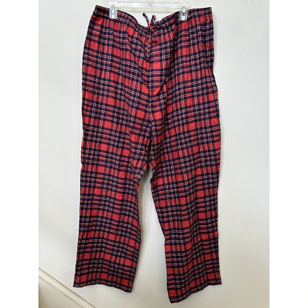 NWT Brooks Brothers Mens Red Plaid Cotton Pajama Set Button Front Loungewear 2XL